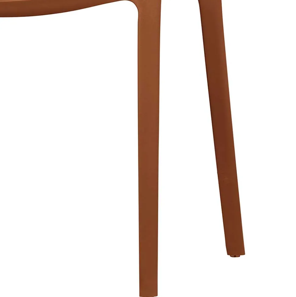 Armlehnen Kunststoffstühle in Braun - Vincentro (4er Set)