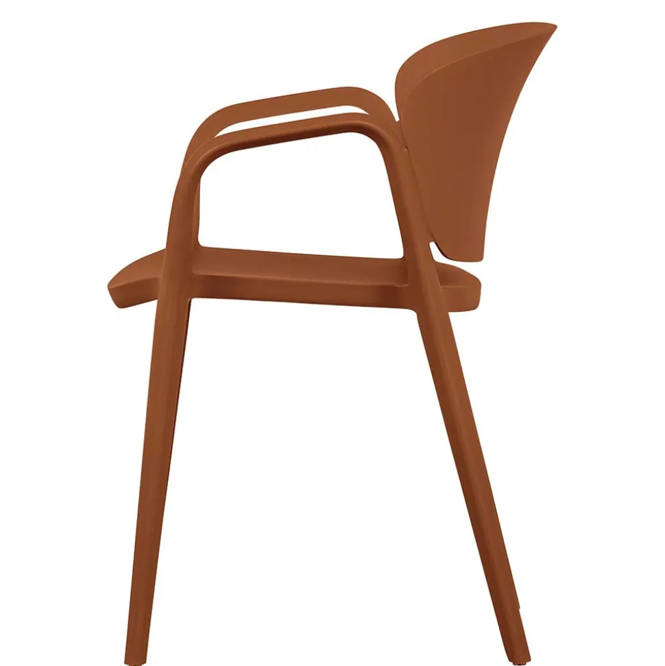 Armlehnen Kunststoffstühle in Braun - Vincentro (4er Set)