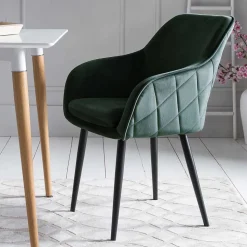 Armlehnen Polsterstuhl in herrlichem Dunkelgrün - Abacho