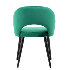 Armlehnen Polsterstuhl mit Samt Grün - Vianada (2er Set)