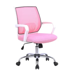 Armlehnen Schreibtischstuhl in Rosa & Weiß - Nadele