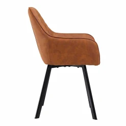 Armlehnen Stühle in Braun Microfaser - Dronja (2er Set)