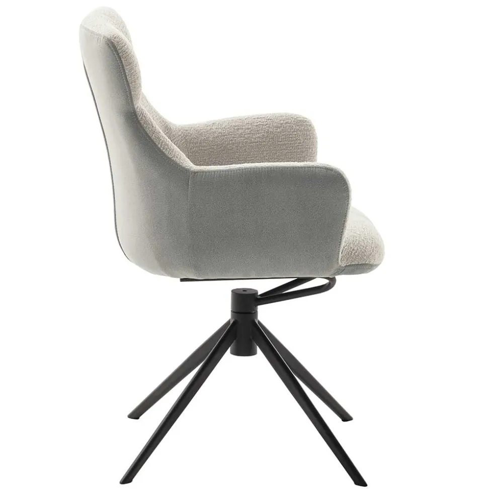 Armlehnen-Drehstuhl in Lichtgrau - Plicardo (2er Set)