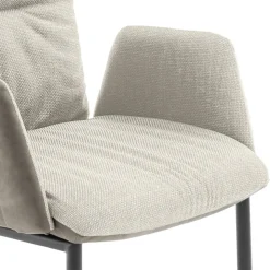 Armlehnen-Freischwingerstuhl in Creme - Clebertus (2er Set)