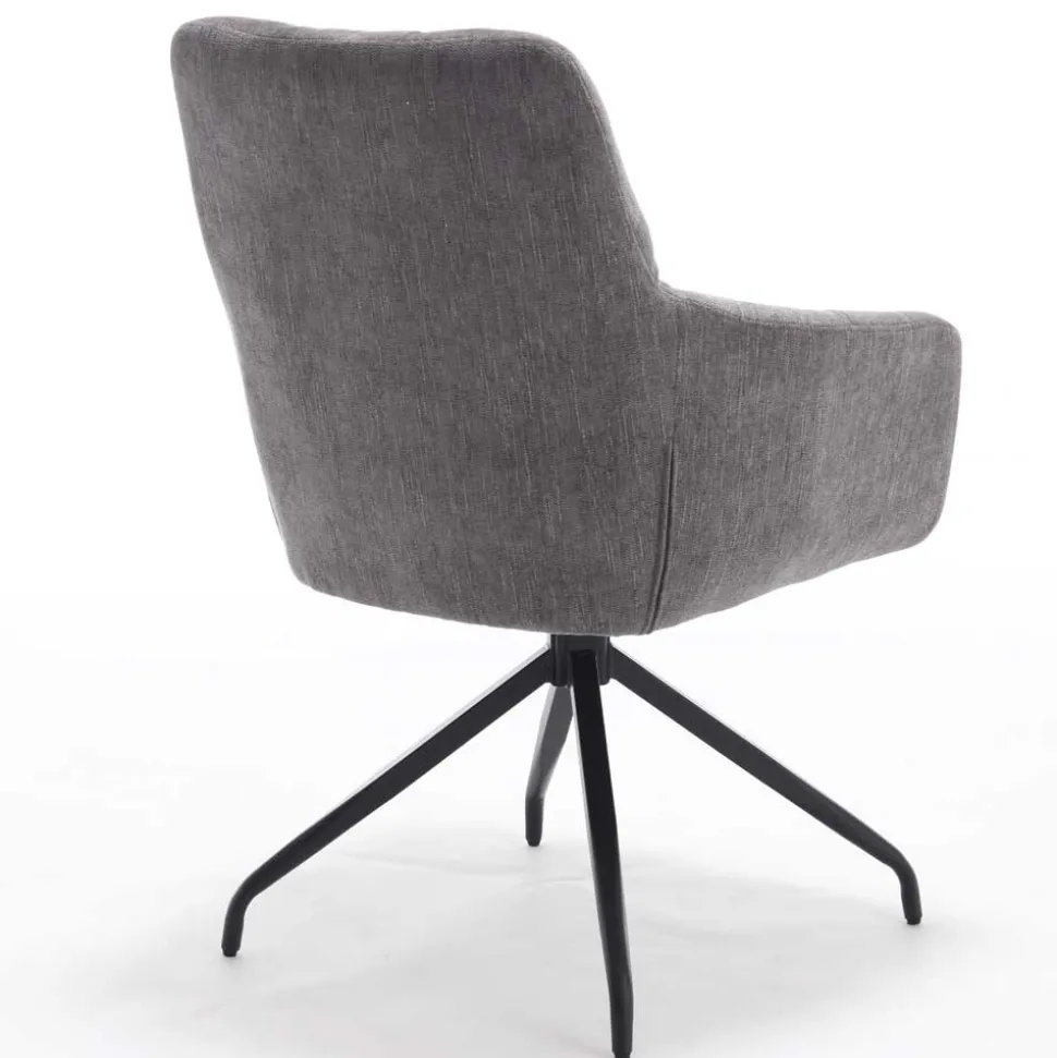 Armlehnen-Küchenstuhl in Grau - Doinera (2er Set)