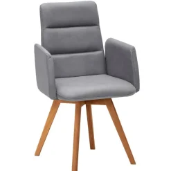 Armlehnen-Polsterstuhl in Hellgrau - Vanimarias