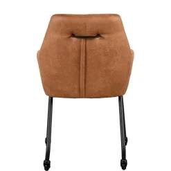 Armlehnenstuhl auf Rollen in Cognac Braun - Varel (2er Set)