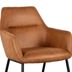 Armlehnenstuhl auf Rollen in Cognac Braun - Varel (2er Set)