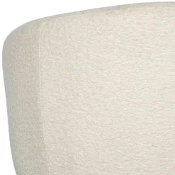 Armlehnenstuhl aus Boucle Stoff in Offwhite - Choco (2er Set)