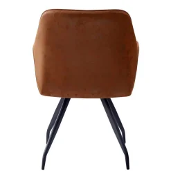Armlehnenstuhl aus braunem Kunstleder - Gonnya