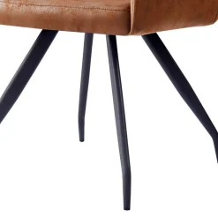 Armlehnenstuhl aus braunem Kunstleder - Gonnya