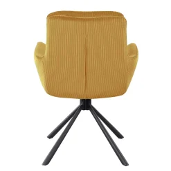 Armlehnenstuhl aus Cord in Gold - Paytons