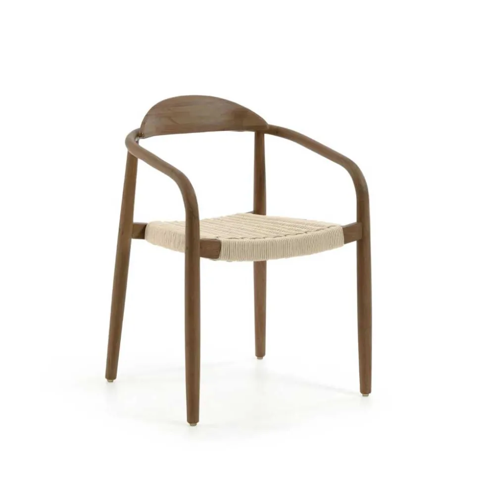 Armlehnenstuhl aus Kordel Geflecht - Vilvia (4er Set)