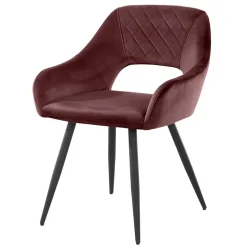 Armlehnenstuhl in Altrosa Samt - Kalindo (2er Set)