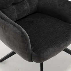 Armlehnenstuhl in Anthrazit Chenille - Amstado (2er Set)