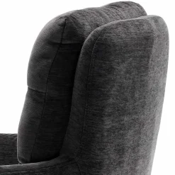Armlehnenstuhl in Anthrazit Chenille - Amstado (2er Set)