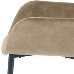 Armlehnenstuhl in Beige aus Samt - Pyrona (2er Set)