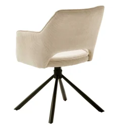 Armlehnenstuhl in Creme Cord - Makimona (2er Set)