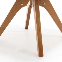 Armlehnenstuhl in Creme Strukturstoff - Crystoga (2er Set)