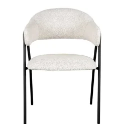 Armlehnenstuhl in Cremeweiß Boucle - Farmer (2er Set)