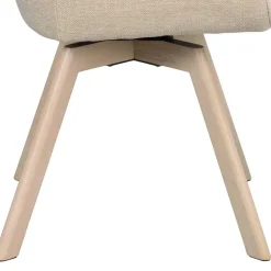 Armlehnenstuhl in Cremeweiß Stoff - Systrem (2er Set)