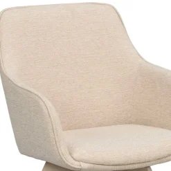 Armlehnenstuhl in Cremeweiß Stoff - Systrem (2er Set)