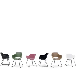 Armlehnenstuhl in Grün & Schwarz - Foskany (4er Set)