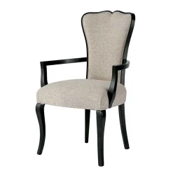 Armlehnenstuhl in Hellgrau und Schwarz - Tuscano