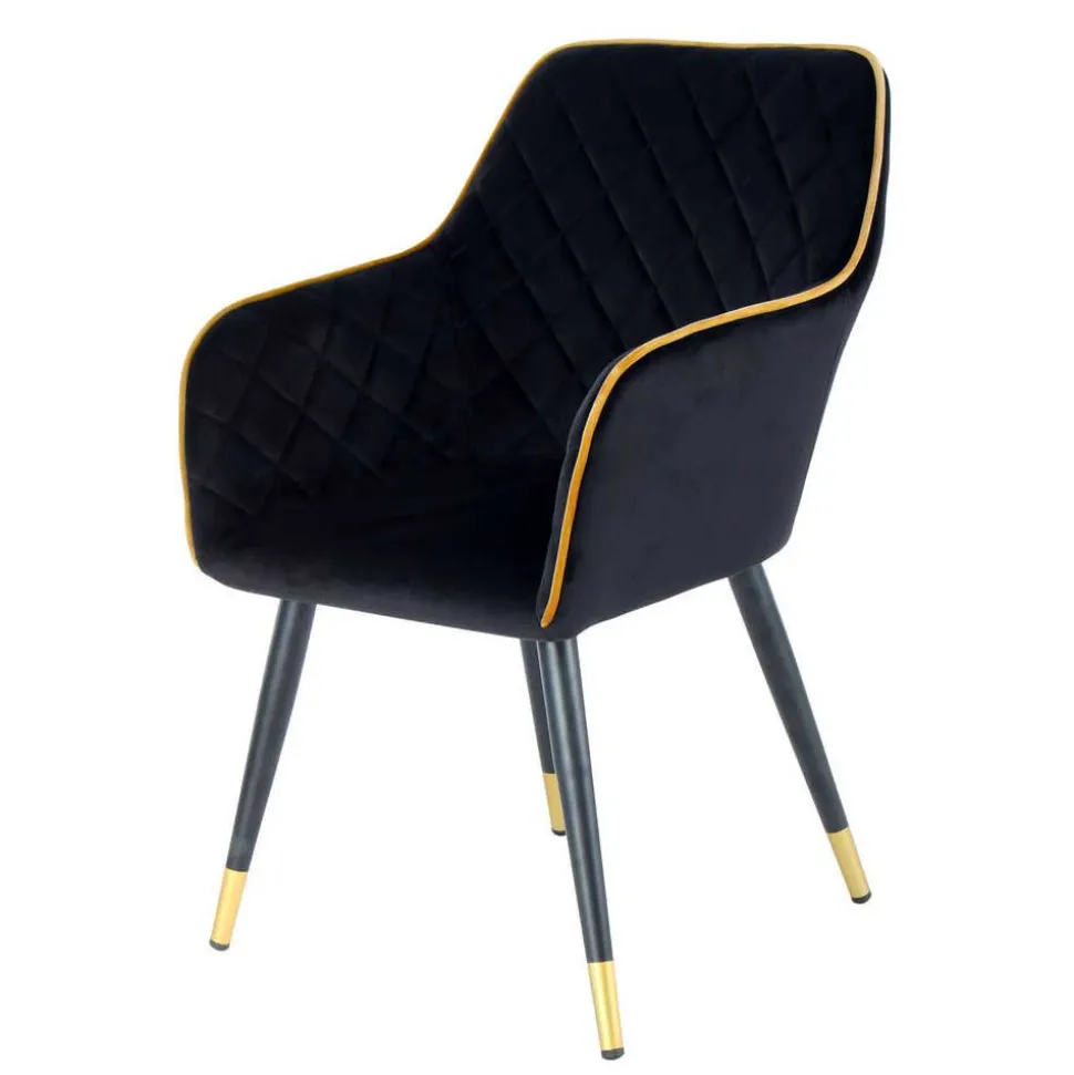 Armlehnenstuhl in Schwarz und Gold - Scope