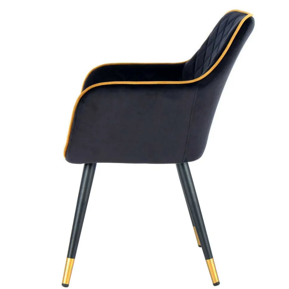 Armlehnenstuhl in Schwarz und Gold - Scope