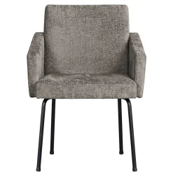 Armlehnenstuhl in Taupe Webstoff - Kalindo (2er Set)