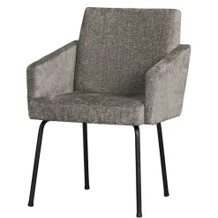 Armlehnenstuhl in Taupe Webstoff - Kalindo (2er Set)