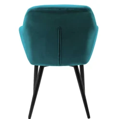 Armlehnenstuhl in Türkis Blau Samt - Benitov