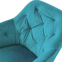 Armlehnenstuhl in Türkis Blau Samt - Benitov