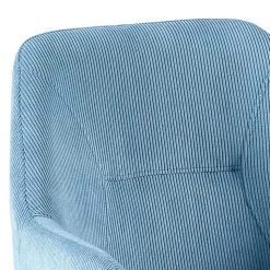 Armlehnenstuhl mit Cord in Hellblau - Vacca (2er Set)