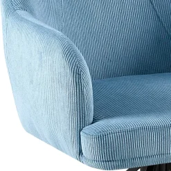 Armlehnenstuhl mit Cord in Hellblau - Vacca (2er Set)