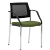Armlehnenstuhl zum Stapeln in Schwarz & Oliv - Zudios