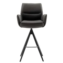 Armlehnen-Tresenstühle aus Echtleder - Delamaro (2er Set)