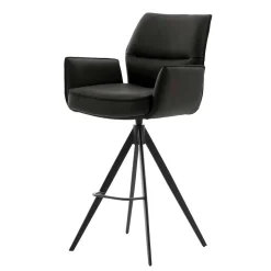 Armlehnen-Tresenstühle aus Echtleder - Delamaro (2er Set)