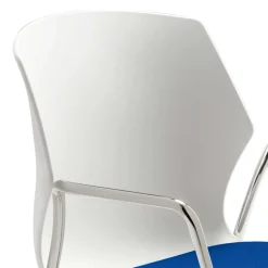 Armlehner Schalenstuhl in Weiß & Blau - Dreamin