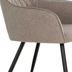 Armlehnstühle in Graubraun Stoff - Vojeco (2er Set)