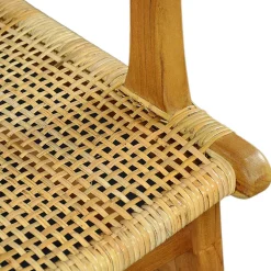 Armlehnstuhl aus Rattangeflecht & Teakholz - Casserra