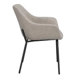 Armlehnstuhl aus Webstoff Hellgrau - Beau (2er Set)