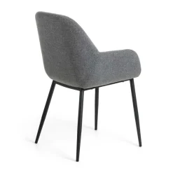 Armlehnstuhl in Dunkelgrau Chenille - Miami (4er Set)