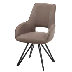 Armlehnstuhl in Taupe & Schwarz - Centauro