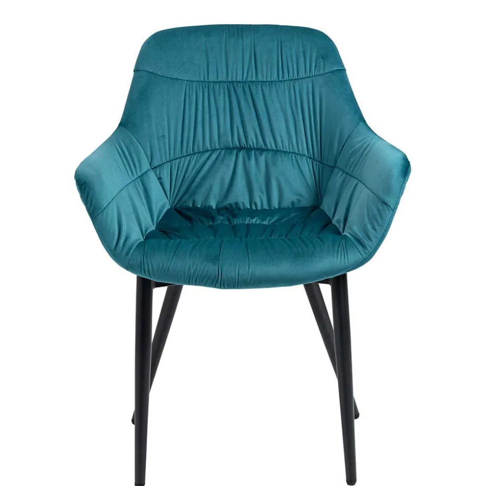 Armlehnstuhl in Türkis Blau & Schwarz - Nizza