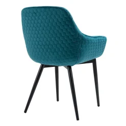 Armlehnstuhl in Türkis Blau & Schwarz - Nizza
