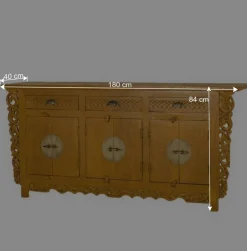 Asia Style Sideboard in Ocker Gelb - Nelu
