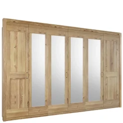 Asteiche Kleiderschrank 6-türig mit 4 Spiegeln - Zamron