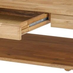 Asteiche Sofatisch mit Schublade und Ablage - Hoxtona